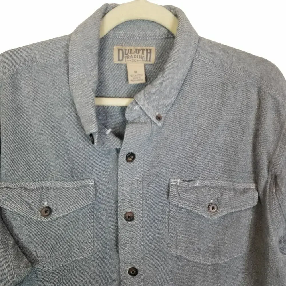 Duluth Trading Co Mens Flannel Shirt Sz XL Gorpcore Workwear Outdoor Minimalist